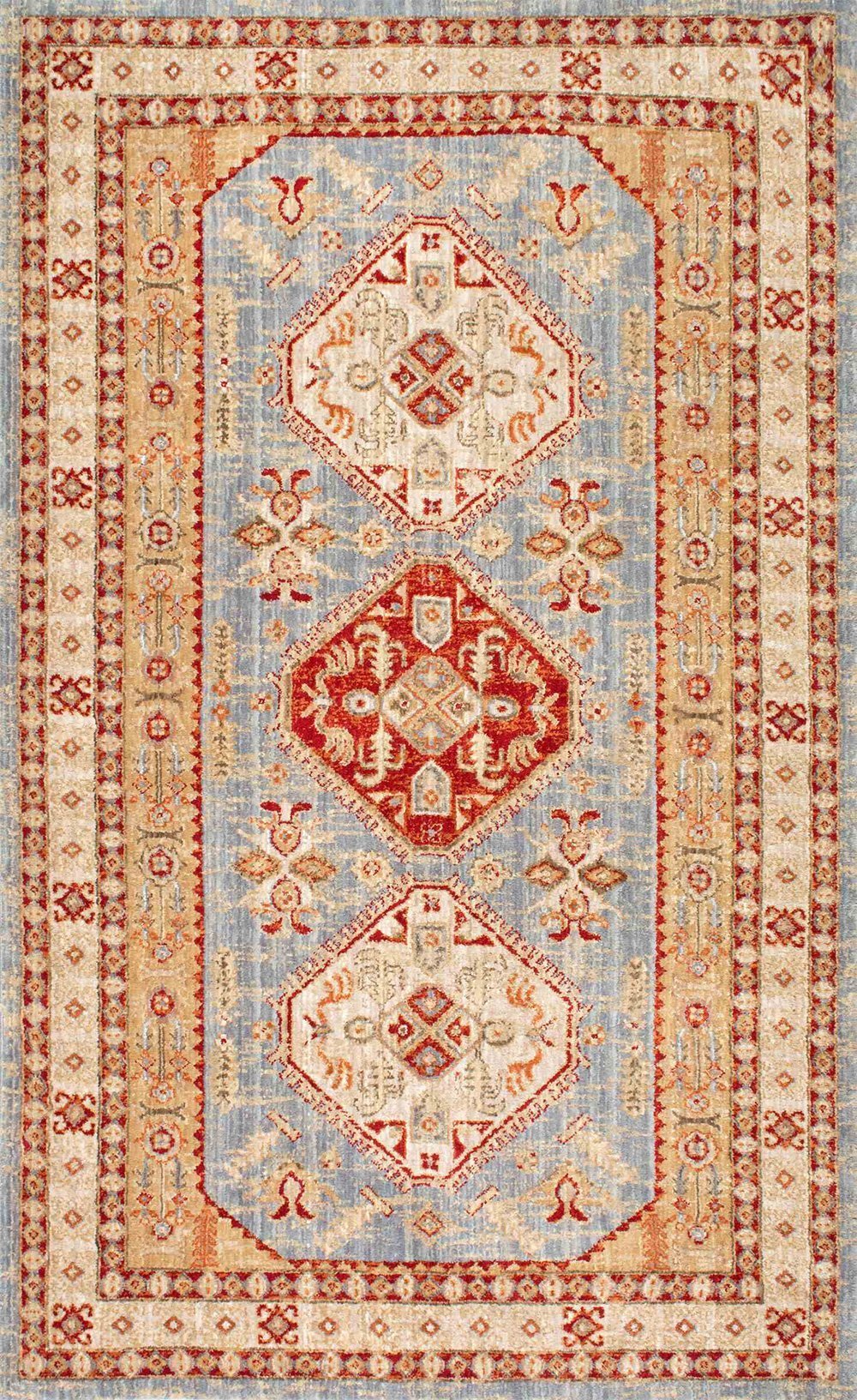 Nuloom Rugs - Shiloh Medallion Oriental - Light Blue