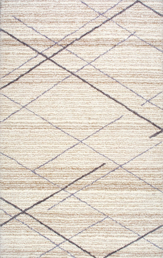 Nuloom Rugs - Hand Tufted Trellis Vito Shag - Beige