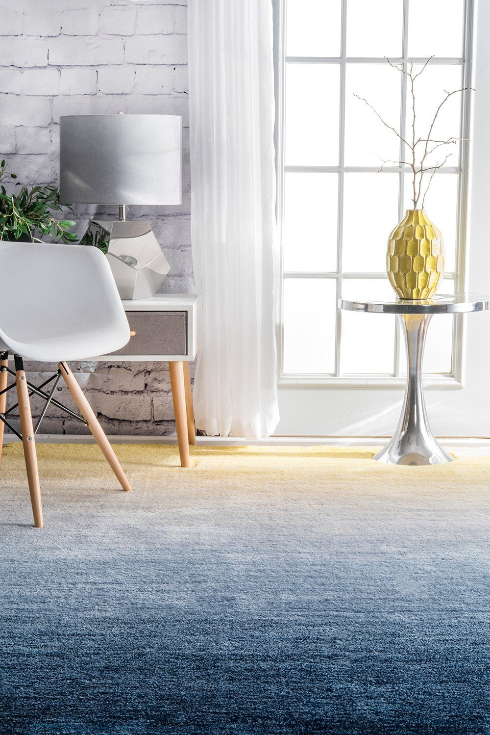 Nuloom Rugs - Hand Tufted Ombre Hertha Shaggy  - Navy