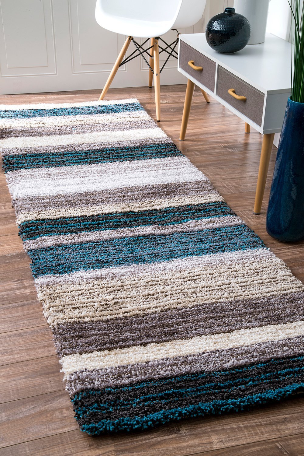 Nuloom Rugs - Hand Tufted Classie Shag - Blue Multi