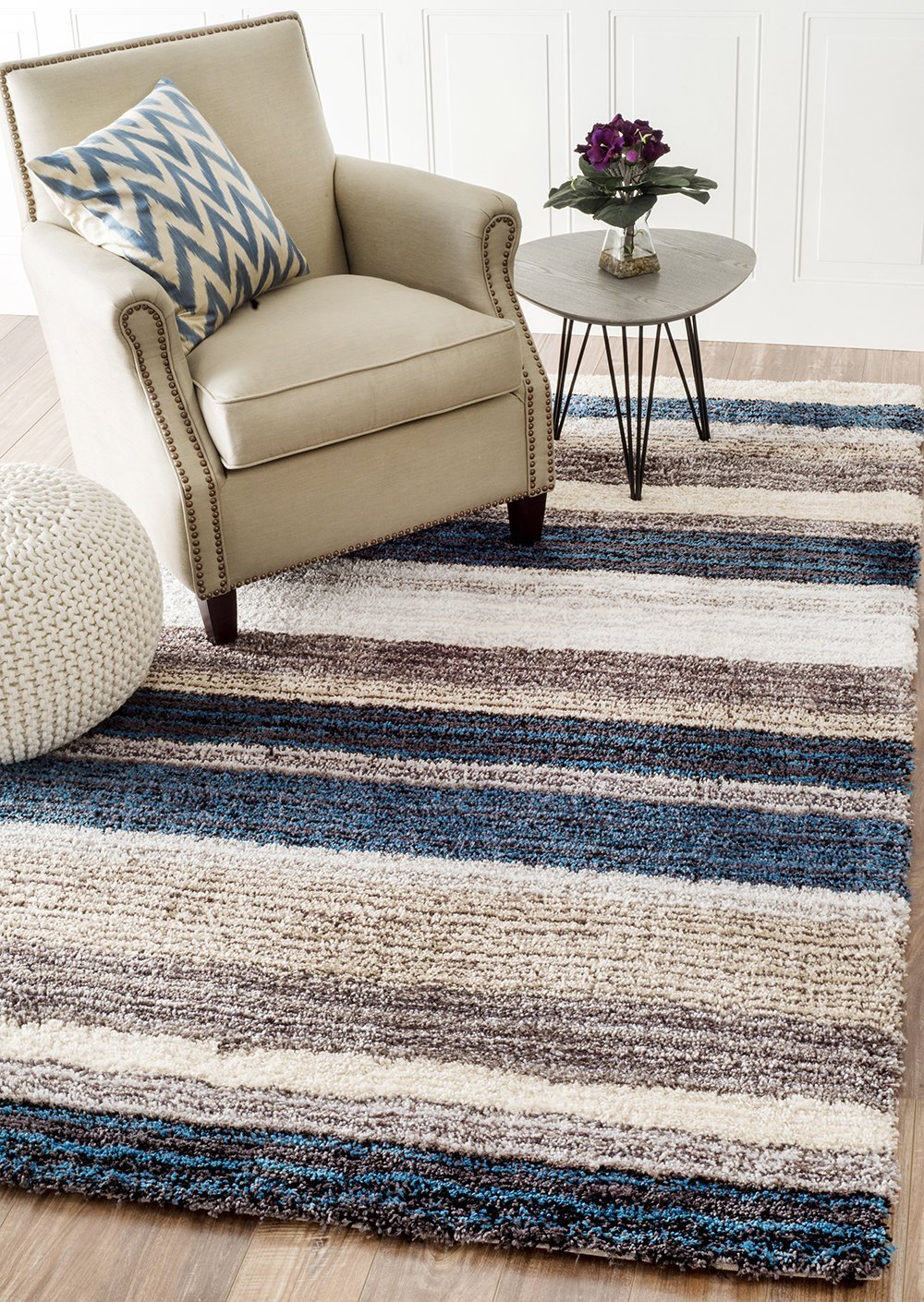 Nuloom Rugs - Hand Tufted Classie Shag - Blue Multi