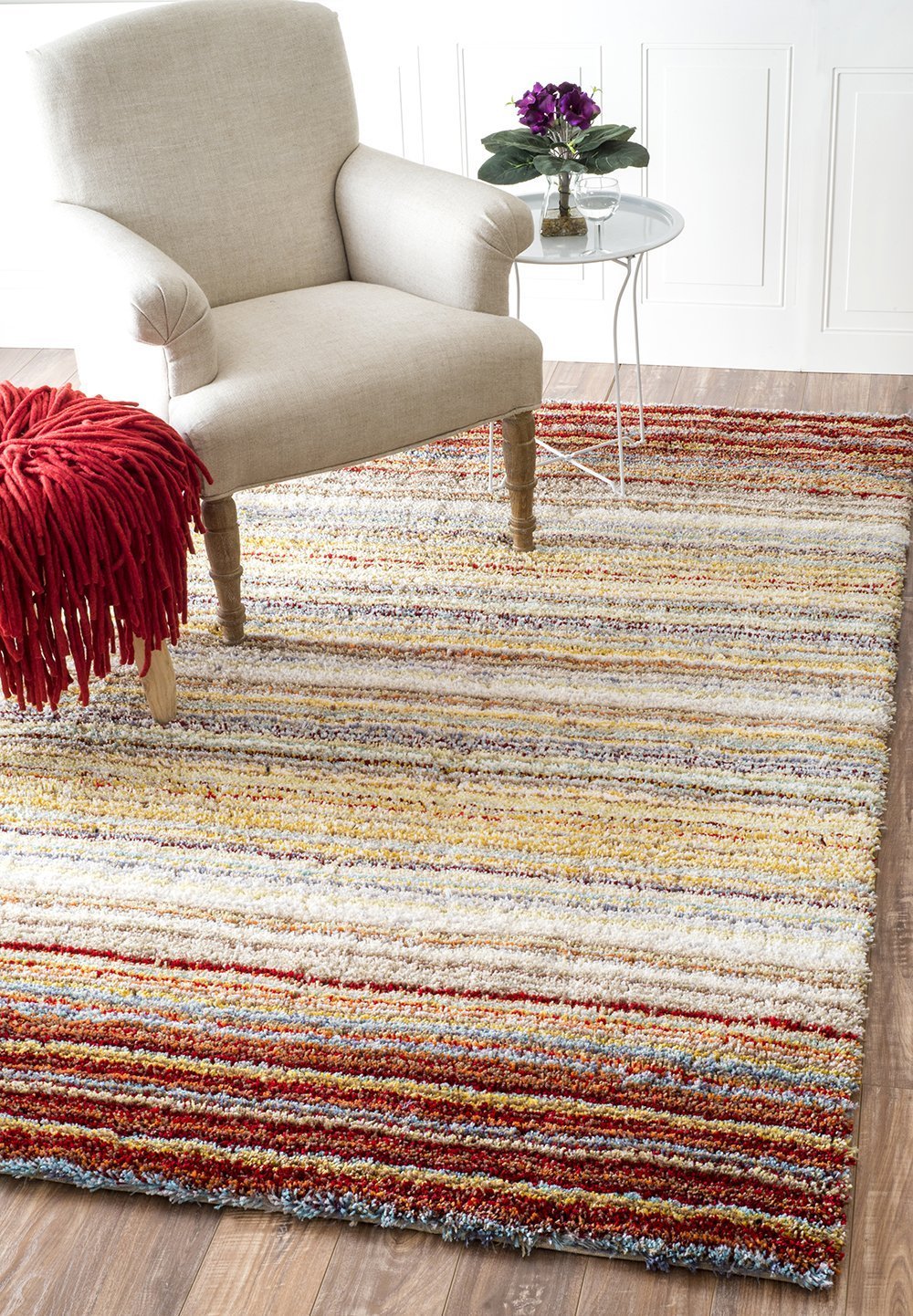 Nuloom Rugs - Hand Tufted Classie Shag - Red Multi