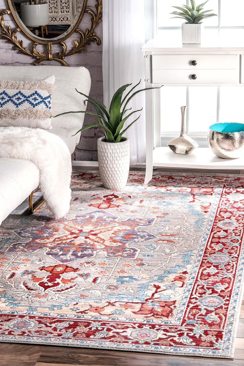 Nuloom Rugs - Persian Medallion Caterina  - Brick