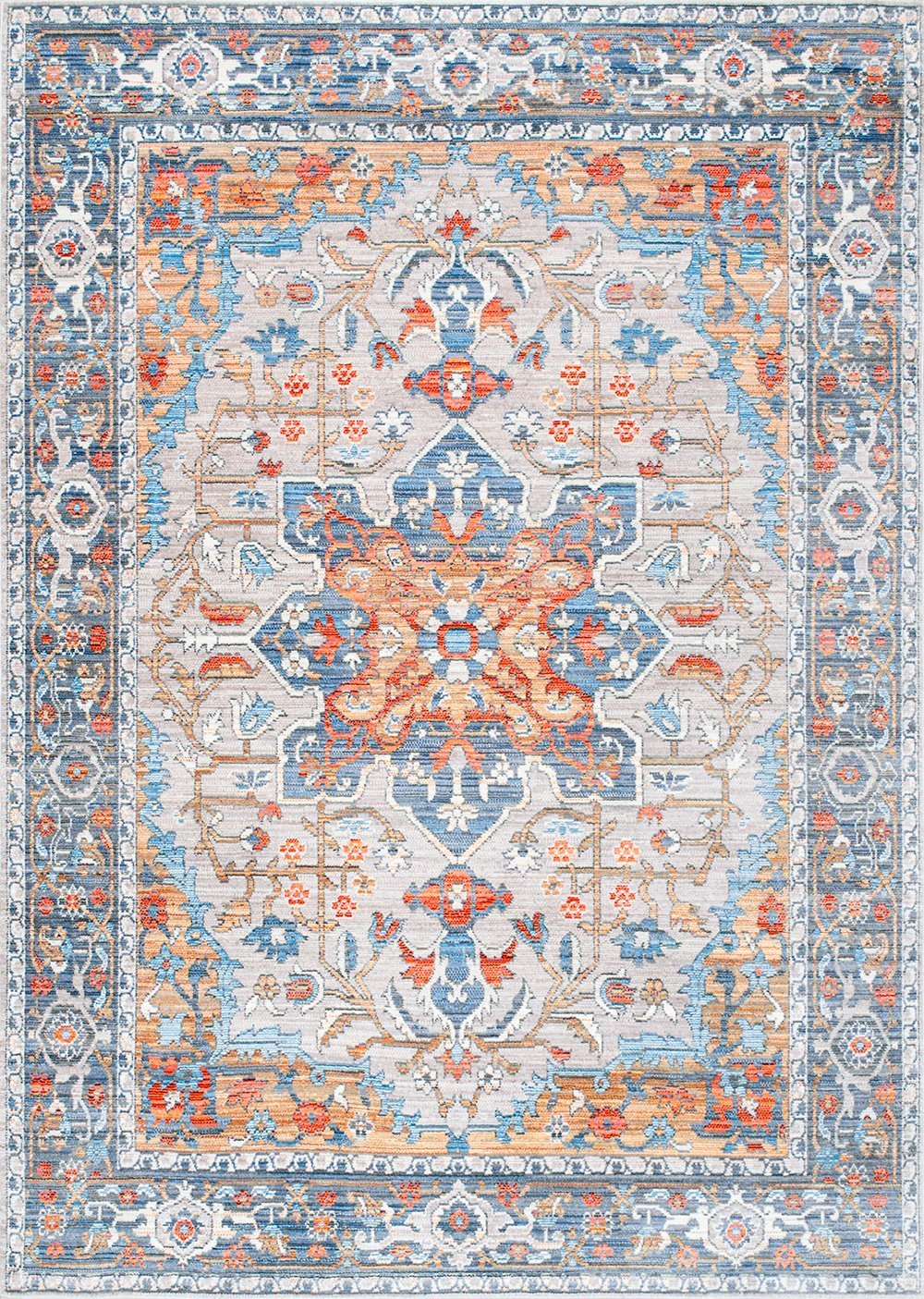 Nuloom Rugs - Persian Medallion Caterina  - Grey