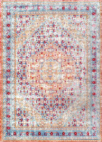 Alfombras nuLOOM - Daria floral persa - Azul claro