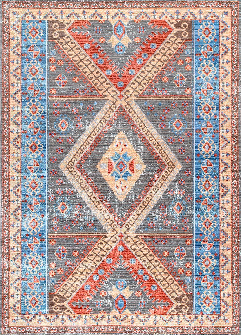 Nuloom Rugs - Tribal Medallion Renda - Grey