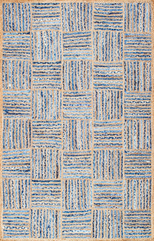 Nuloom Rugs - Hand Braided Elva Jute  - Blue