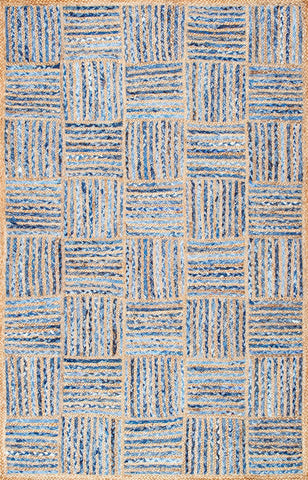 nuLOOM Rugs - Hand Braided Elva Jute - Blue