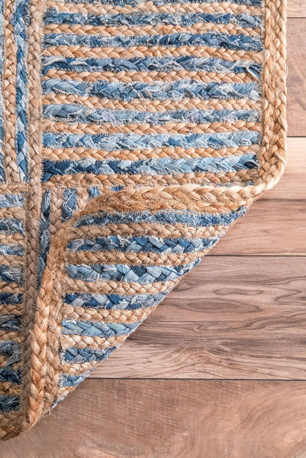 Nuloom Rugs - Hand Braided Elva Jute  - Blue