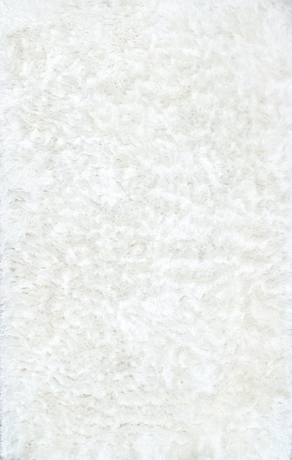 Nuloom Rugs - Hand Woven Latonia Silken Shaggy - Pearl White