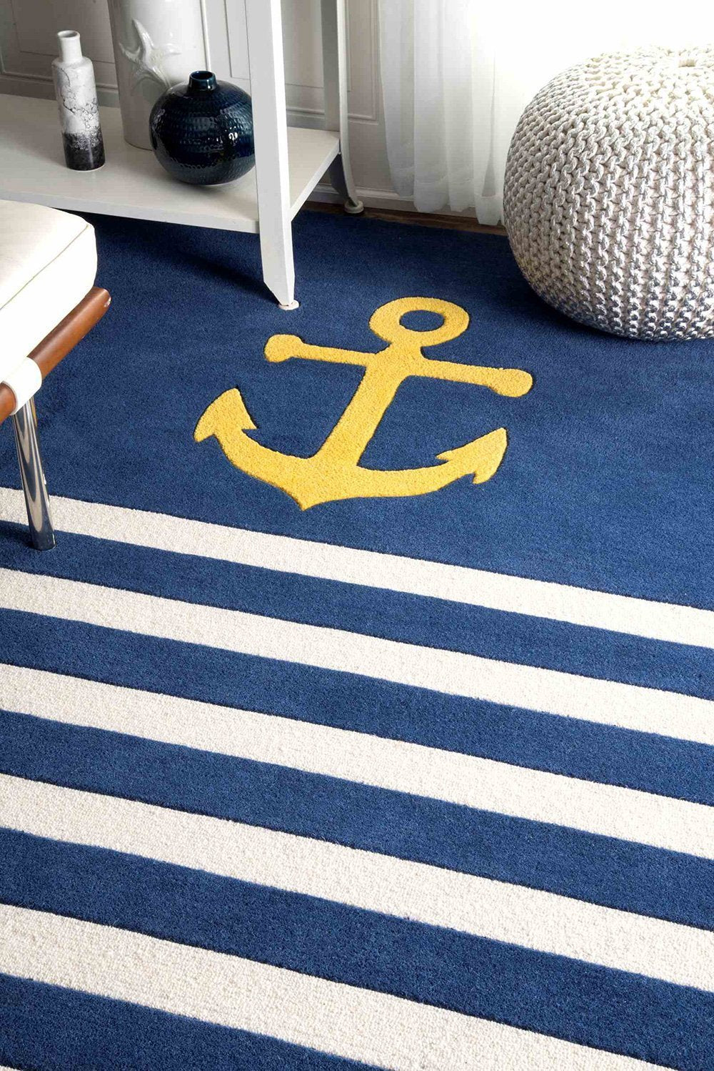 Nuloom Rugs - Thomas Paul Hand Tufted Anchor Stripes - Navy