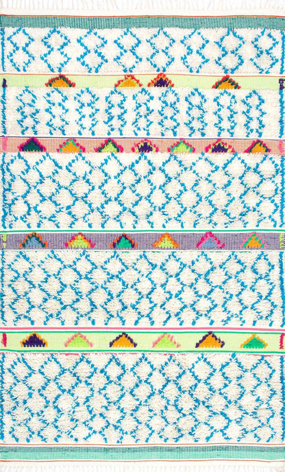 Nuloom Rugs - Hand Tufted Yelena Trellis Shag - Ivory