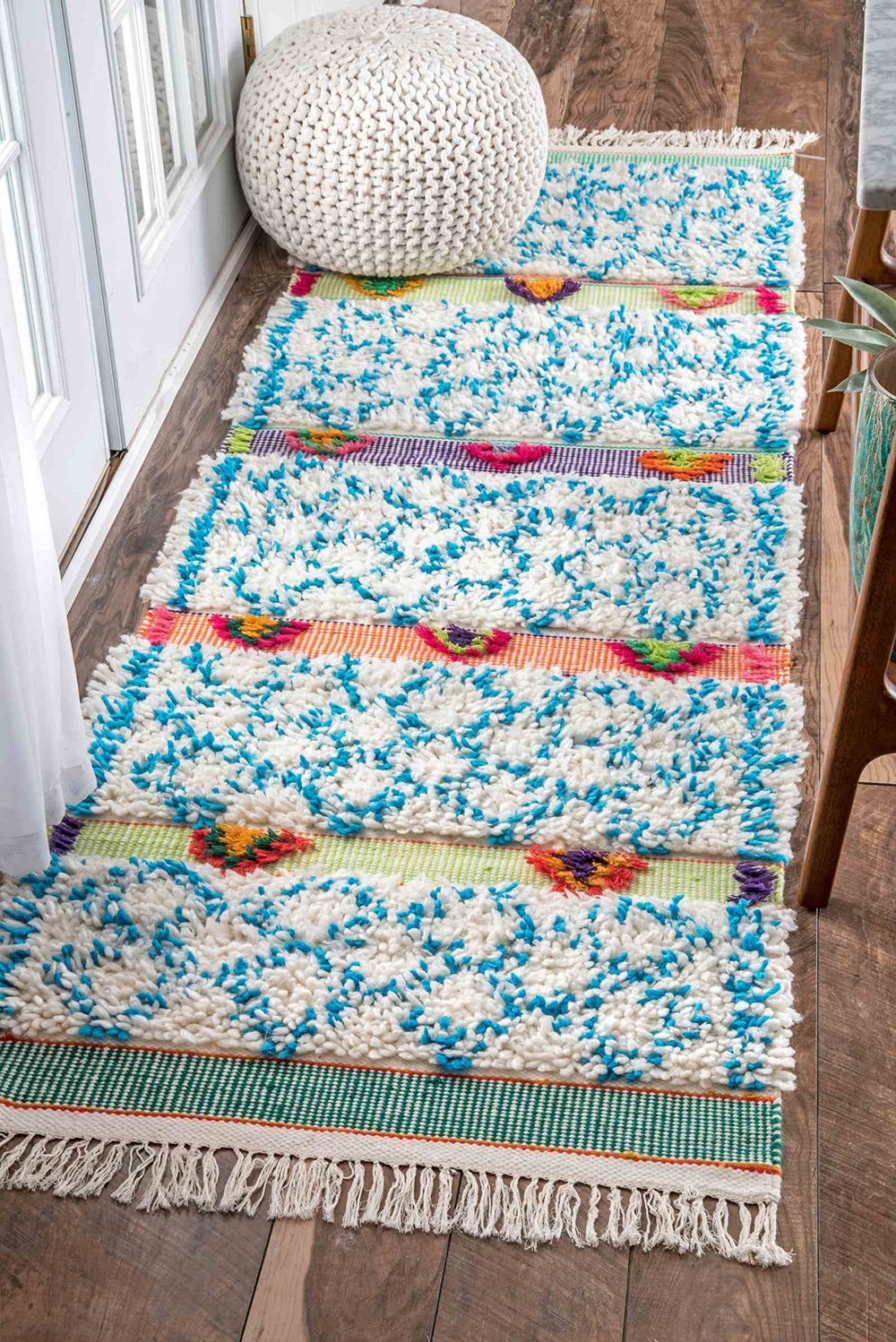 nuLOOM Rugs - Hand Tufted Yelena Trellis Shag - Ivory