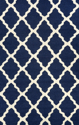 nuLOOM Rugs - Hand Hooked Marrakech Trellis - Navy Blue
