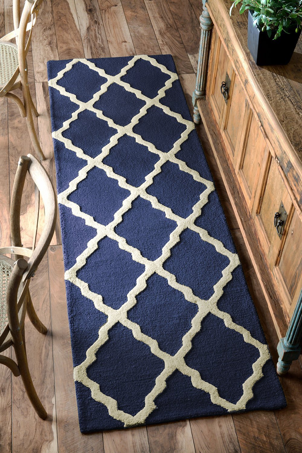 Nuloom Rugs - Hand Hooked Marrakech Trellis - Navy Blue