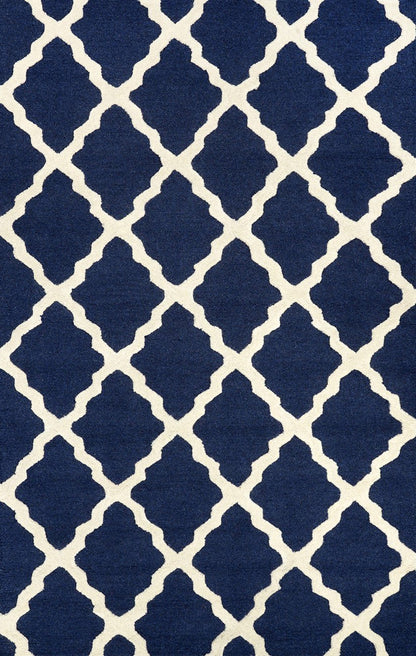 nuLOOM Rugs - Hand Hooked Marrakech Trellis - Navy Blue