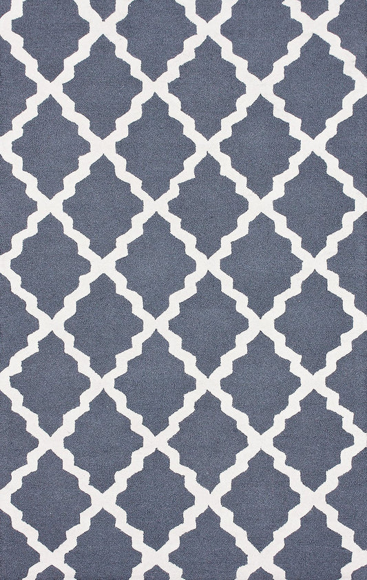 Nuloom Rugs - Hand Hooked Marrakech Trellis - Blue Grey