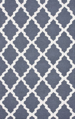 nuLOOM Rugs - Hand Hooked Marrakech Trellis - Blue Grey