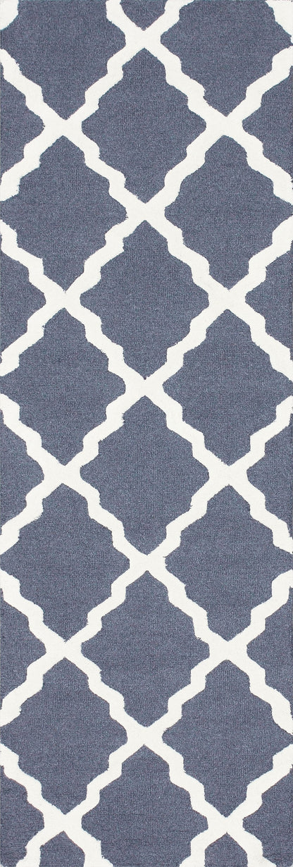 Nuloom Rugs - Hand Hooked Marrakech Trellis - Blue Grey