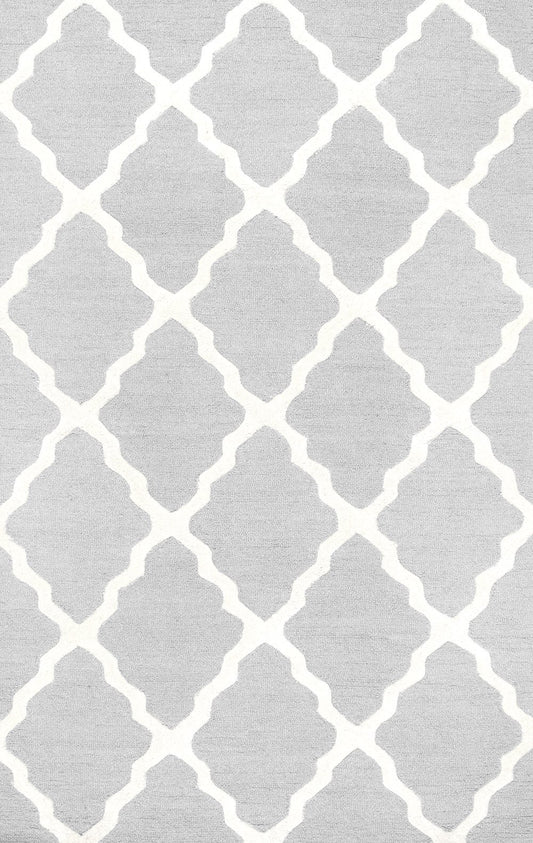 Nuloom Rugs - Hand Hooked Marrakech Trellis - Light Grey