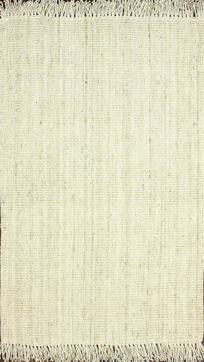 nuLOOM Rugs - Hand Woven Chunky Loop Jute - Bleached
