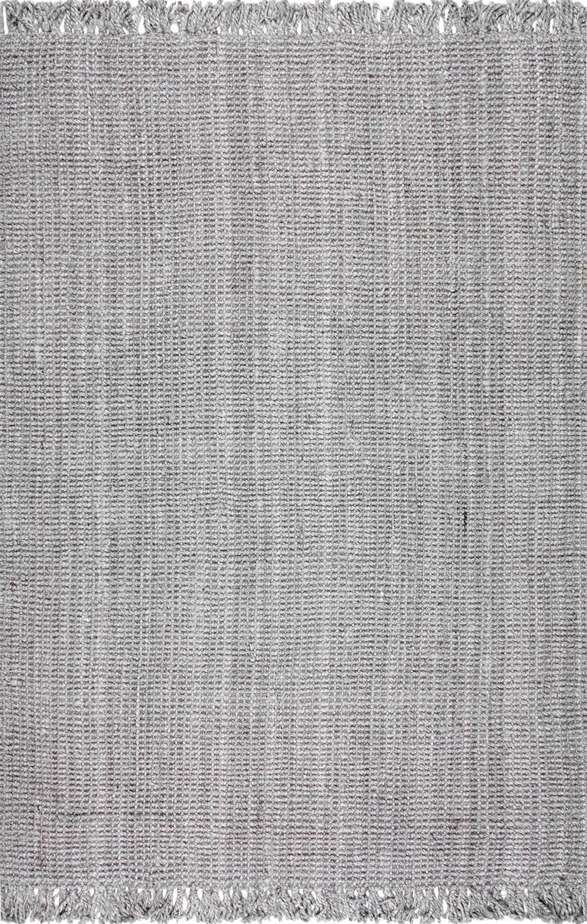 nuLOOM Tapis – Jute tissé à la main avec grosses boucles – Gris