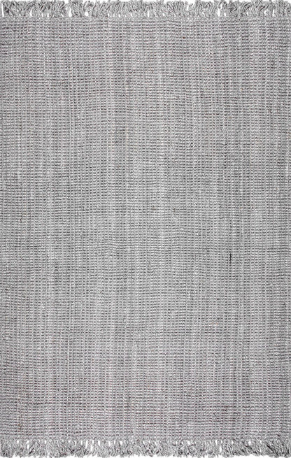 nuLOOM Rugs - Hand Woven Chunky Loop Jute - Grey