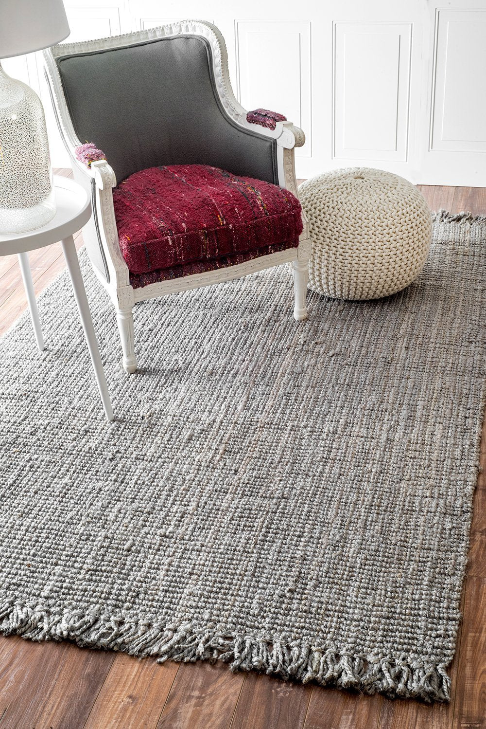 Nuloom Rugs - Hand Woven Chunky Loop Jute - Grey