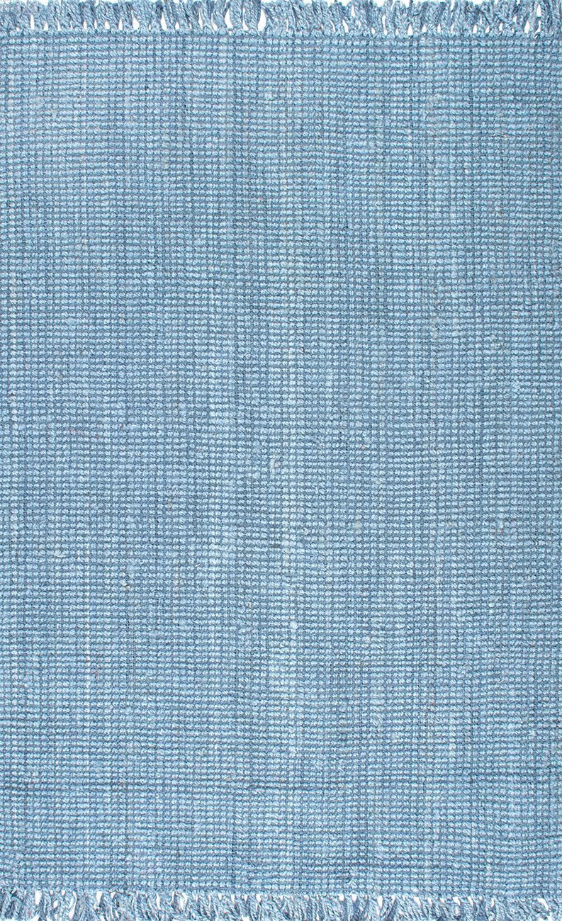 nuLOOM Rugs - Hand Woven Chunky Loop Jute - Blue