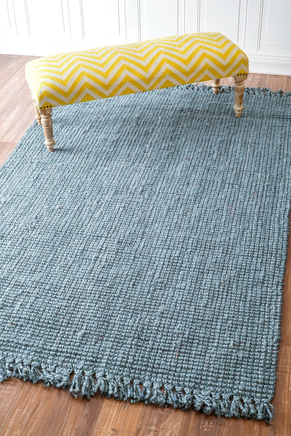 Nuloom Rugs - Hand Woven Chunky Loop Jute - Blue