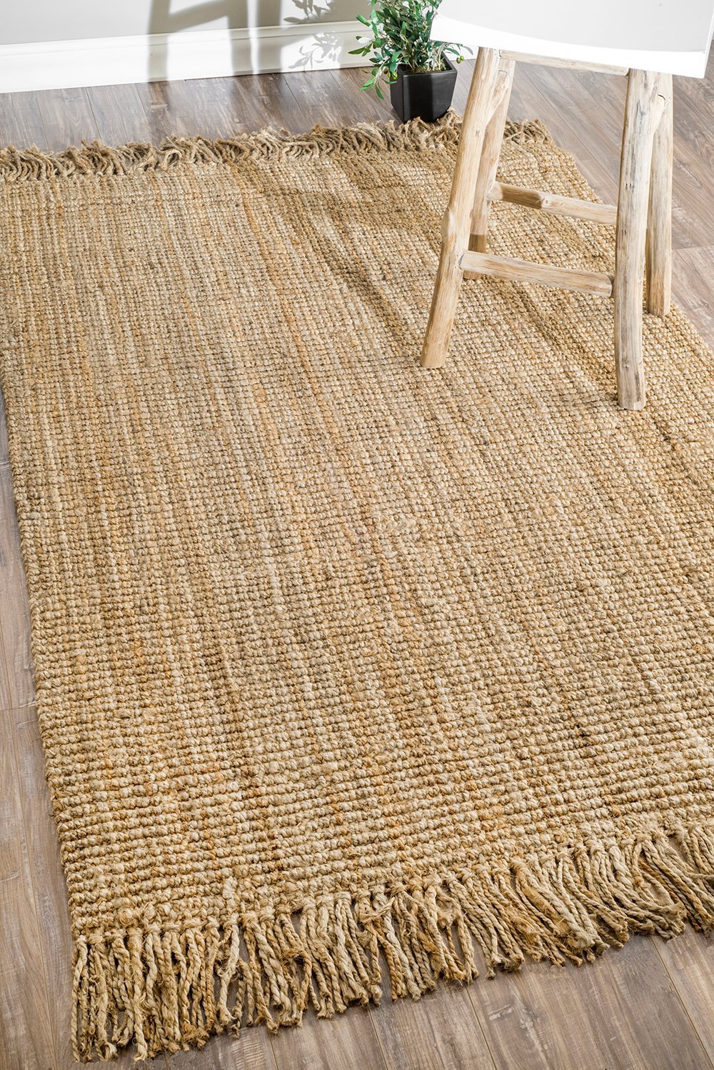 Nuloom Rugs - Hand Woven Chunky Loop Jute - Beige