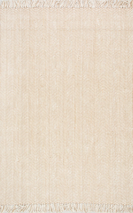 Nuloom Rugs - Hand Woven Don Jute With Fringe - Natural