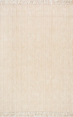Alfombras nuLOOM - Yute Don tejido a mano con flecos - Natural