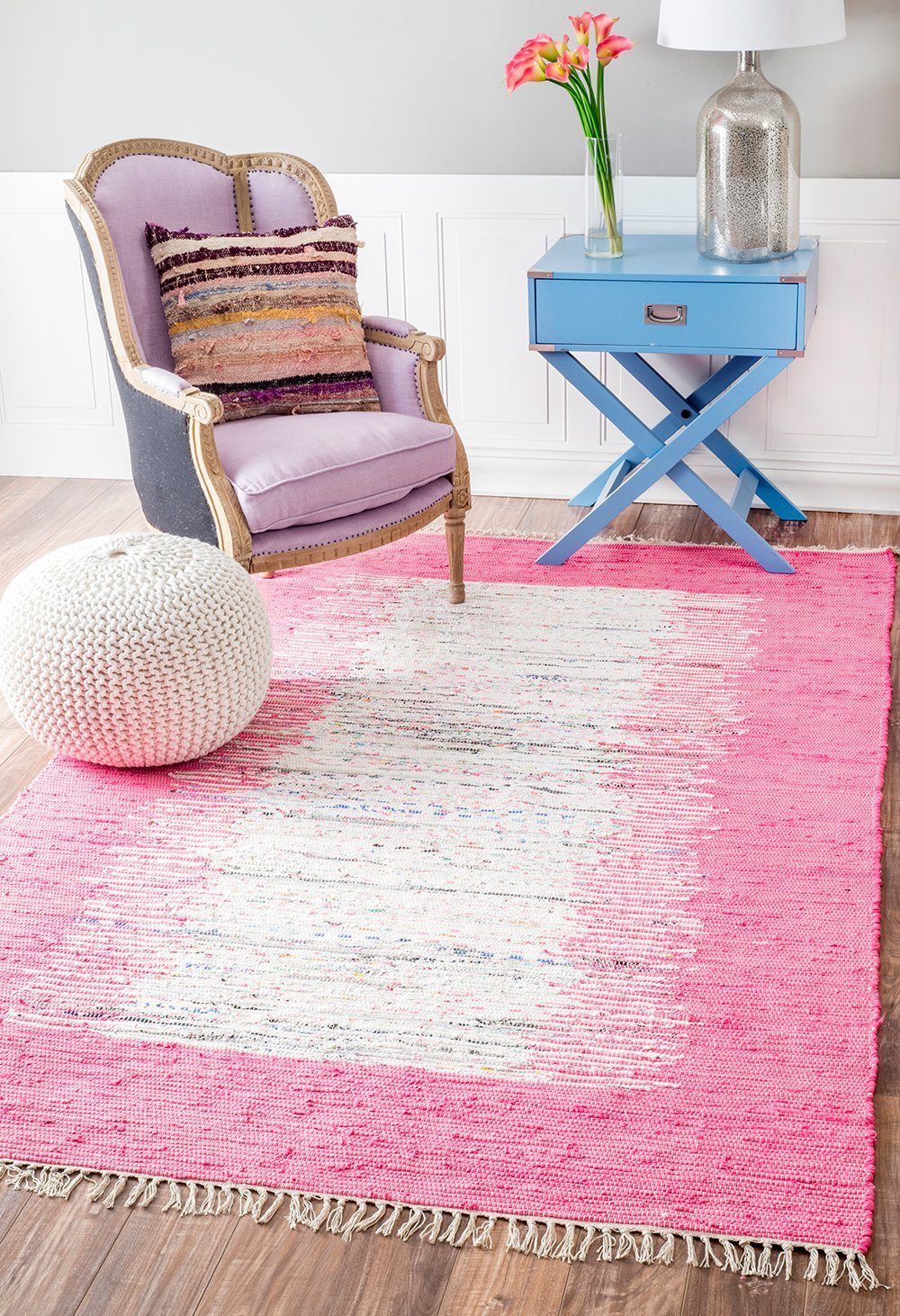 Nuloom Rugs - Flatweave Tasha Cotton Rug - Pink