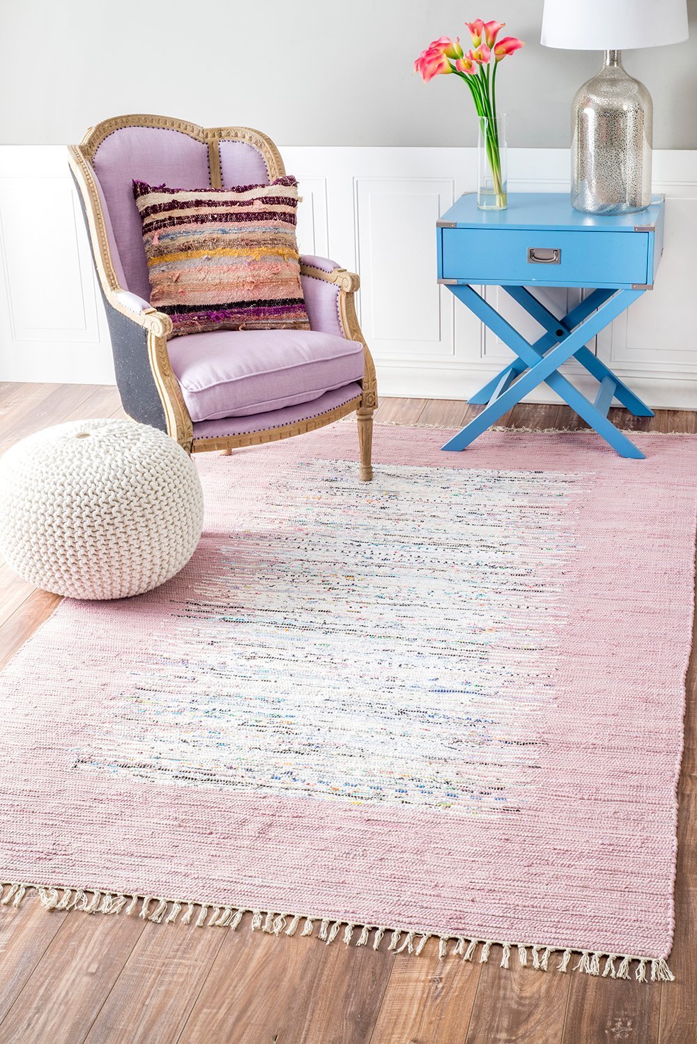 Nuloom Rugs - Flatweave Tasha Cotton Rug - Lavender