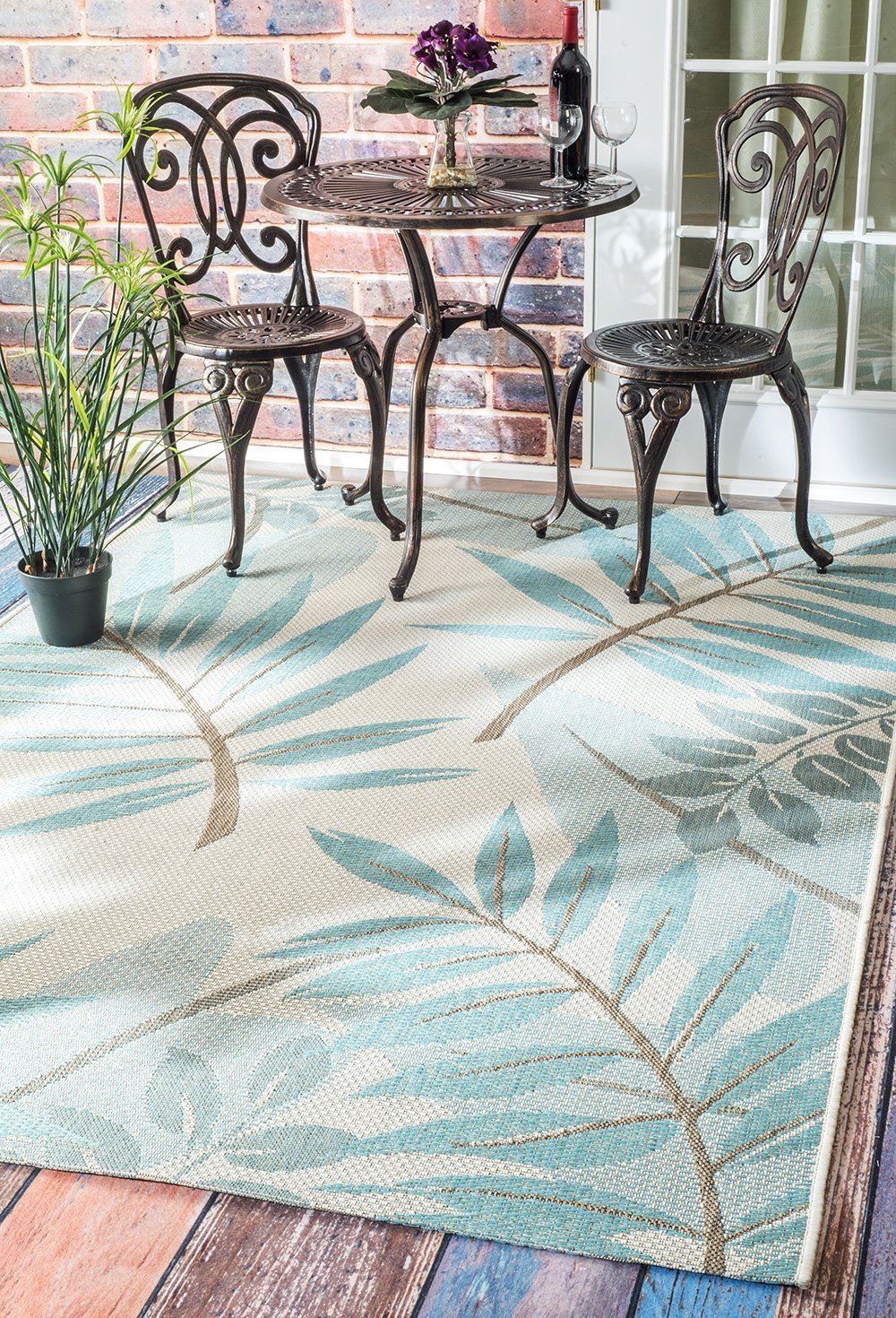 Nuloom Rugs - Outdoor Trudy - Turquoise