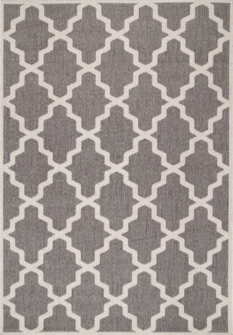 Alfombras nuLOOM - Enrejado marroquí para exteriores Gina hecho a máquina - Gris
