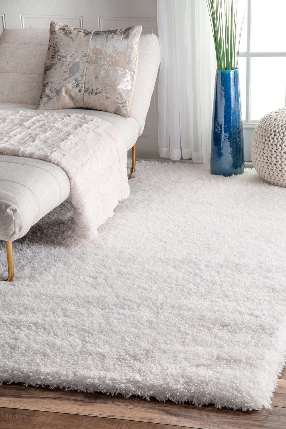 Nuloom Rugs - Gynel Cloudy Shag - Snow White