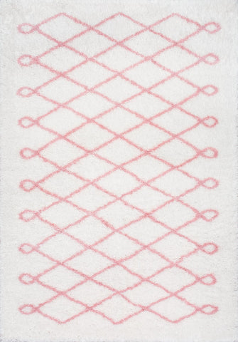 Alfombras nuLOOM - Stasia Diamond Shag - Rosa bebé