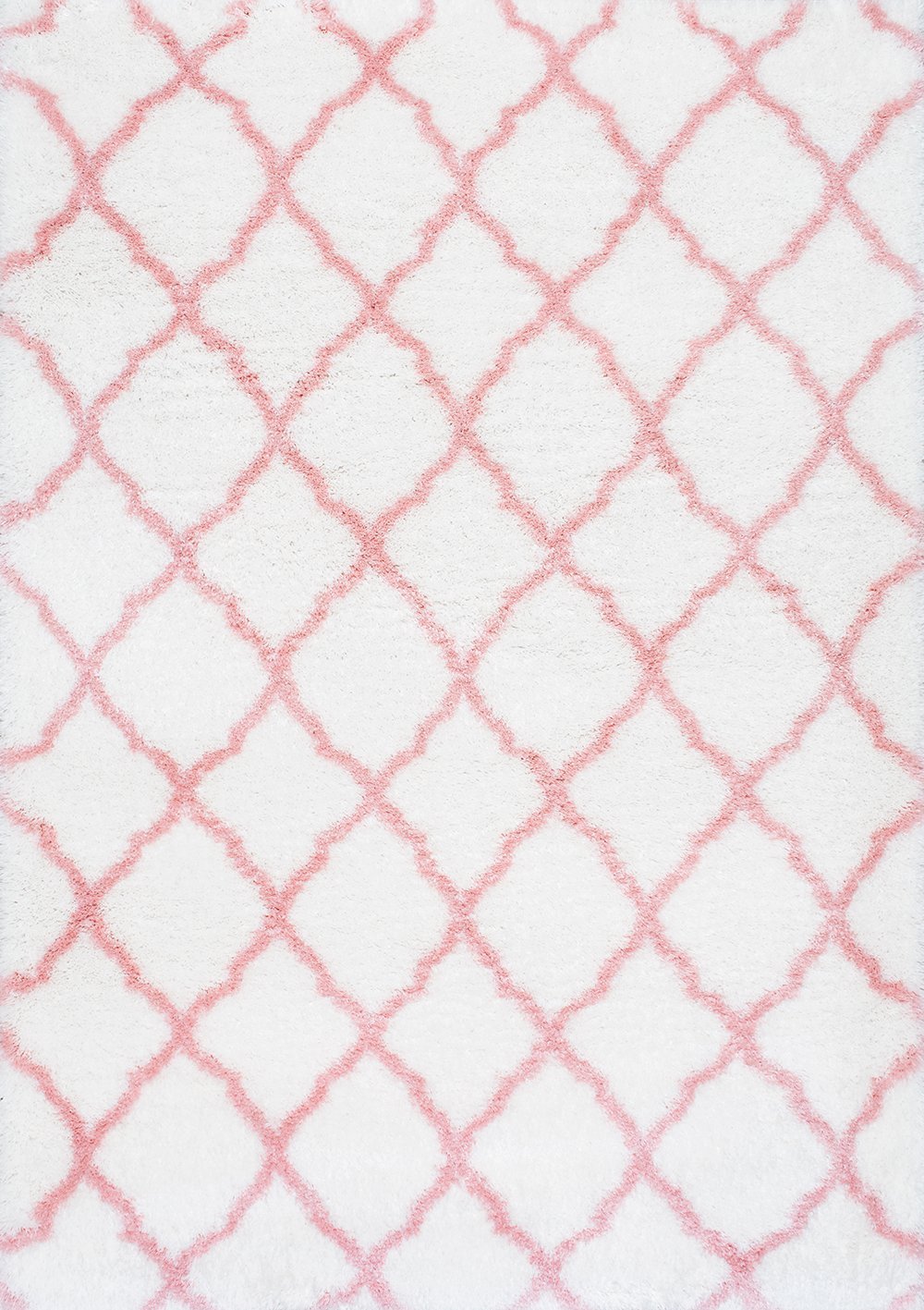 Nuloom Rugs - Nelda Trellis Kids Shag - Baby Pink