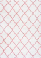 nuLOOM Rugs - Nelda Trellis Kids Shag - Baby Pink
