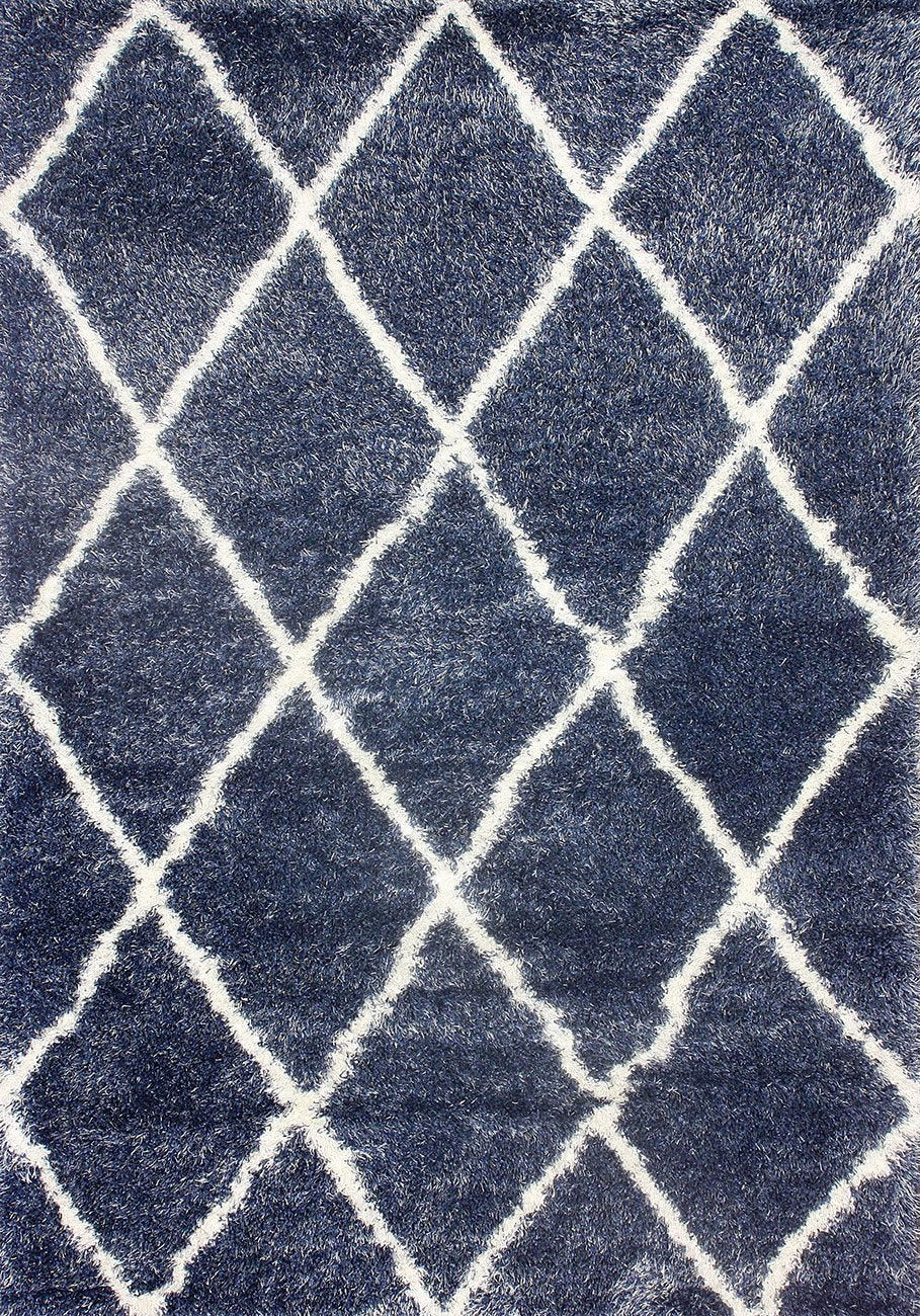 nuLOOM Rugs - Tapis à poils longs en diamant fabriqué à la machine - Bleu