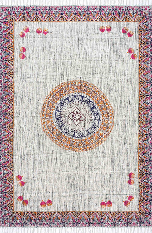 nuLOOM Rugs - Flatweave Floral Vesta - Grey