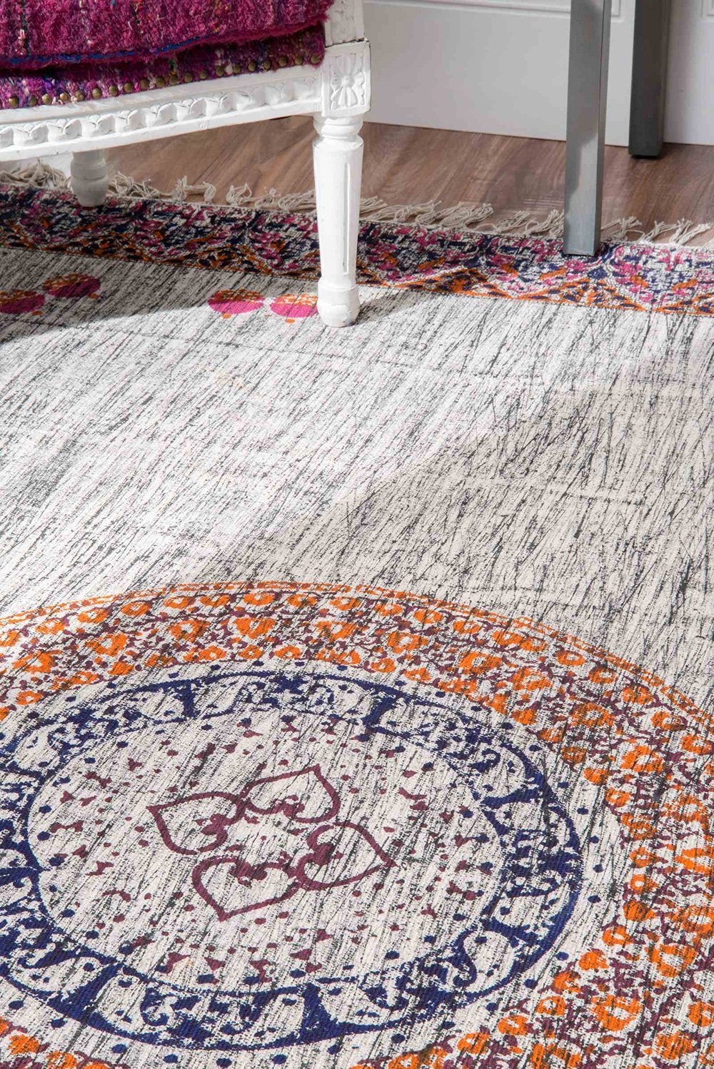 Nuloom Rugs - Flatweave Floral Vesta - Grey