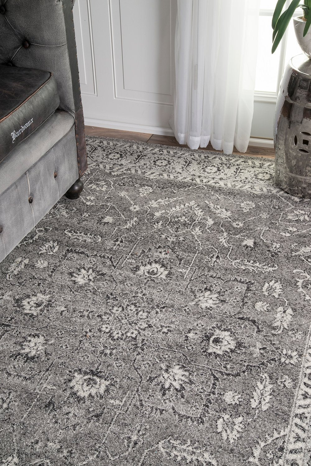 Nuloom Rugs - Vintage Abbey Blossom - Dark Grey