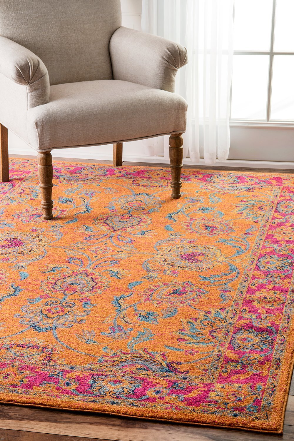 Nuloom Rugs - Floral Persian Mirella - Orange