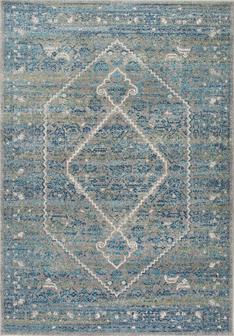 Alfombras nuLOOM - Medallón vintage Rima - Azul