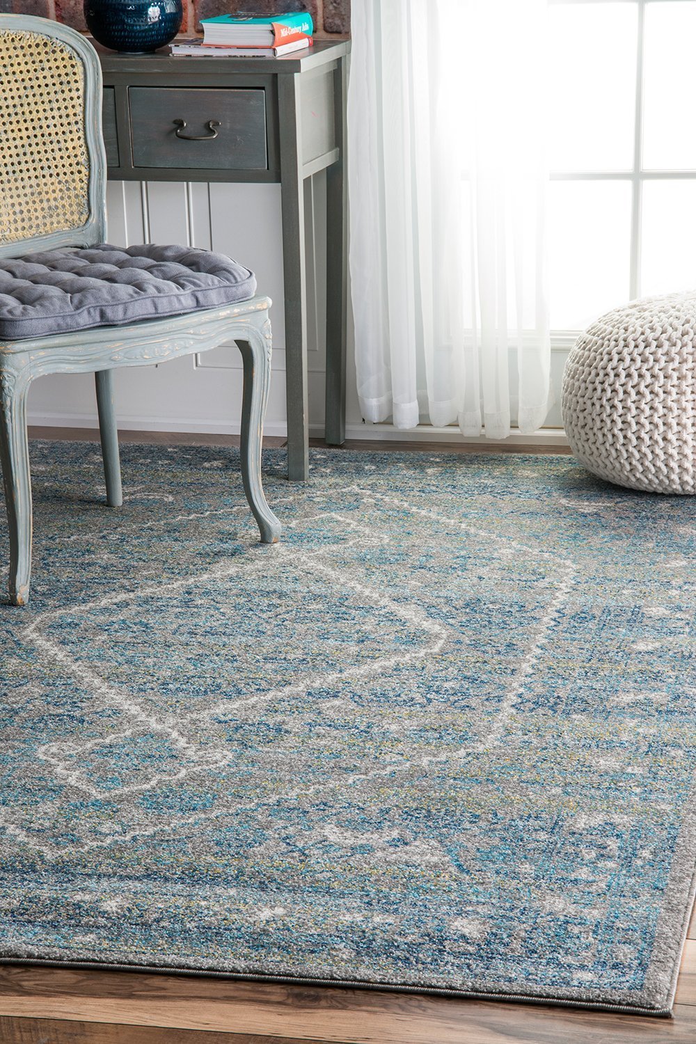 Nuloom Rugs - Vintage Medallion Rima - Blue