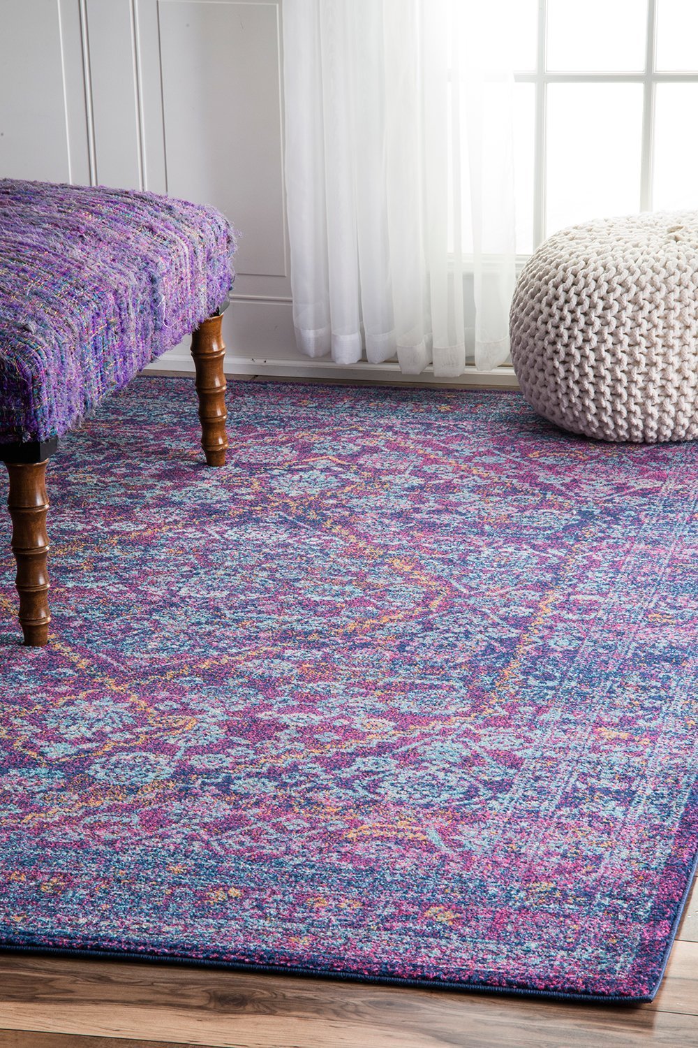 Nuloom Rugs - Vintage Medallion Rima - Purple