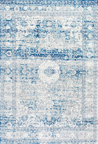 Alfombras nuLOOM - Medallón vintage Lela - Azul